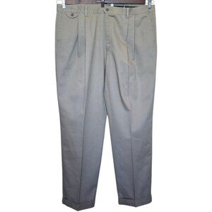 Men's Khaki Pleated Twill DOCKERS Dress Pants sz 44 x 32